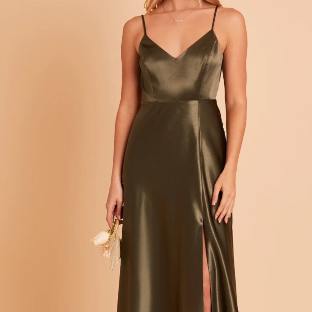 Birdy Grey Jay Dress Shiny Satin Olive